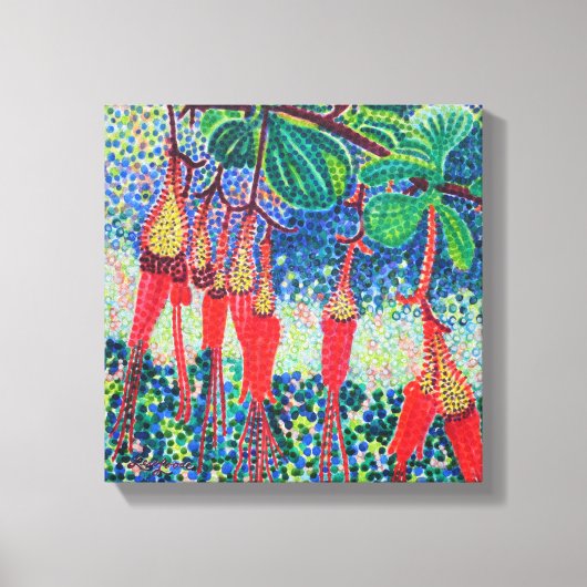 Fuchsiaflower Gooseberryストレッチされたキャンバス印刷 キャンバスプリント (正面)