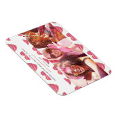 Fucshiaハート最高の友だち写真ハッピーバレンタイン マグネット (右側)