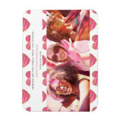 Fucshiaハート最高の友だち写真ハッピーバレンタイン マグネット (縦)