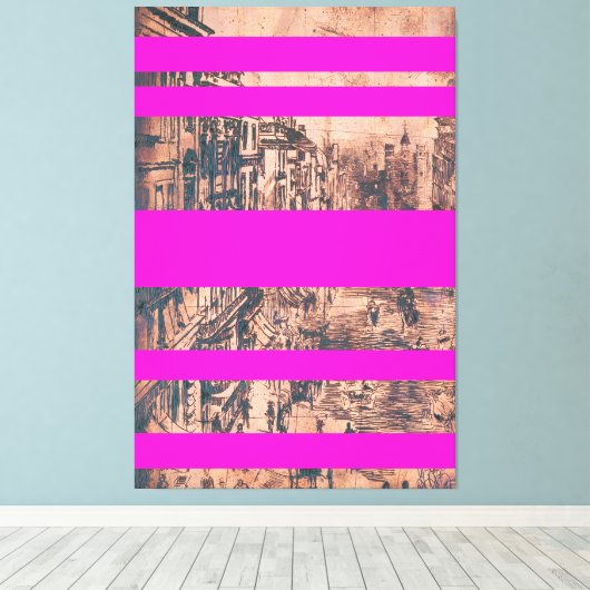 Fucshiaモダナイズ版セントジェームス通り キャンバスプリント (インサイチュ (ウッドフロア))