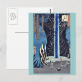 Fudoの滝、AndoのHiroshigeの浮世絵著Oji ポストカード (正面/裏面)
