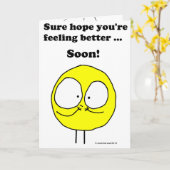 "Fudsy"は、よく得ます、挨拶状直面します カード (黄色い花)