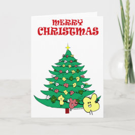 "Fudsy"は-クリスマスのカードクリスマスの木に直面します シーズンカード