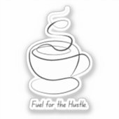 Fuel for the Hustle - Coffee Motivationステッカー シール (正面)