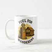 Fuel for Wanderers Retro Gas Pump Art コーヒーマグカップ (左)