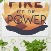 Fuel the Fire Feel the Power Motivational Tee キッチンタオル (折り畳み)