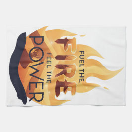 Fuel the Fire Feel the Power Motivational Tee キッチンタオル