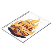 Fuel the Fire Feel the Power Motivational Tee ノートブック (左側)