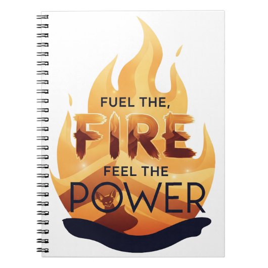 Fuel the Fire Feel the Power Motivational Tee ノートブック (正面)
