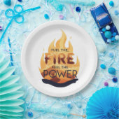 Fuel the Fire Feel the Power Motivational Tee ペーパープレート (パーティー)
