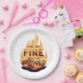 Fuel the Fire Feel the Power Motivational Tee ペーパープレート (パーティー)