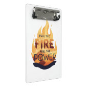 Fuel the Fire Feel the Power Motivational Tee ミニクリップボード (アングル)