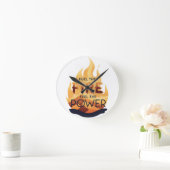 Fuel the Fire Feel the Power Motivational Tee ラウンド壁時計 (ホーム)