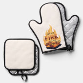 Fuel the Fire Feel the Power Motivational Tee 鍋つかみ&鍋敷きセット (正面/裏面)