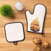 Fuel the Fire Feel the Power Motivational Tee 鍋つかみ&鍋敷きセット (トップダウン)