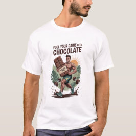 Fuel Your Gains with Chocolate T-Shirt Funny Vegan Tシャツ