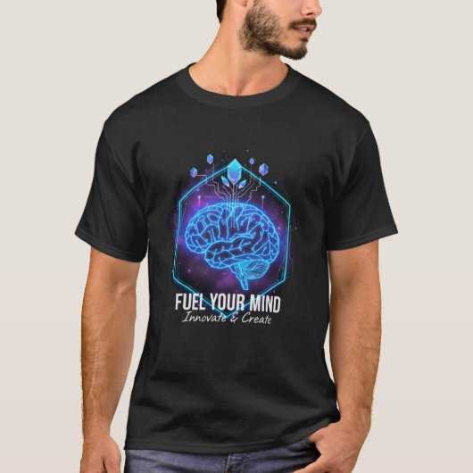 "FUEL YOUR MIND" テックブレインTシャツ: Tシャツ (正面)