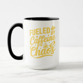 Fueled by Caffeine and Chaos Funny Sarcastic マグカップ (左)