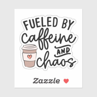 Fueled by Caffeine and Chaos Sticker, Funny Mom シール