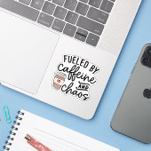 Fueled by Caffeine and Chaos Sticker, Funny Mom シール (ノートパソコンとiPhone)
