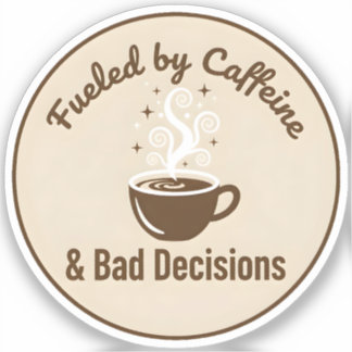 Fueled by Caffeine & Bad Decisions シール