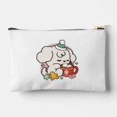 Fueled by Cocoa and Puppy Dreams – Cute Winter Dog アクセサリーポーチ (裏面)