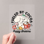 Fueled by Cocoa and Puppy Dreams – Cute Winter Dog アクリル招待状 (インサイチュ (ポータブル))