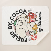 Fueled by Cocoa and Puppy Dreams – Cute Winter Dog シェルパブランケット (正面(横))