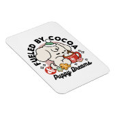 Fueled by Cocoa and Puppy Dreams – Cute Winter Dog マグネット (右側)