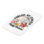 Fueled by Cocoa and Puppy Dreams – Cute Winter Dog マグネット (左側)