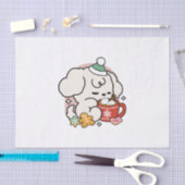 Fueled by Cocoa and Puppy Dreams – Cute Winter Dog 薄葉紙 (クラフト)