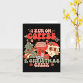 Fueled By Coffee &amp; Christmas Cheer Funny Coffe カード (黄色い花)