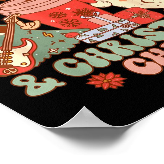 Fueled By Coffee &amp; Christmas Cheer Funny Coffe ポスター (角)