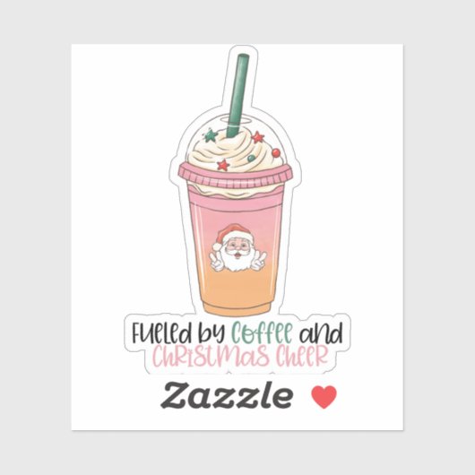 Fueled By Coffee and Christmas Cheer Sticker シール (シート)