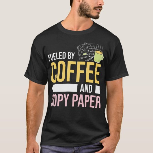 Fueled By Coffee And Paper Teacher'S Aide Paraed Tシャツ (正面)