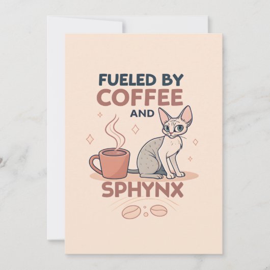 Fueled by Coffee and Sphynx Cat Art シーズンカード (正面)
