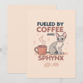 Fueled by Coffee and Sphynx Cat Art シーズンカード (正面/裏面)