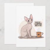 Fueled by Coffee and Sphynx Cat Illustration シーズンカード (正面/裏面)