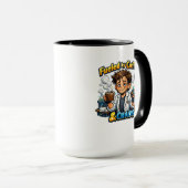 Fueled by Coffee & Chaos – Funny Scientist マグカップ (正面右)