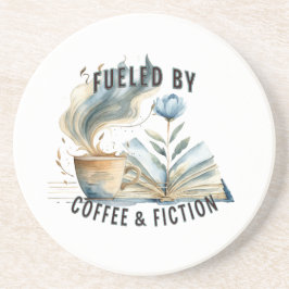 Fueled by Coffee & Fiction Sandstone Coaster コースター