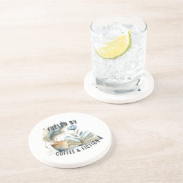 Fueled by Coffee & Fiction Sandstone Coaster コースター