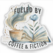 Fueled by Coffee & Fiction Vinyl Sticker シール (正面)
