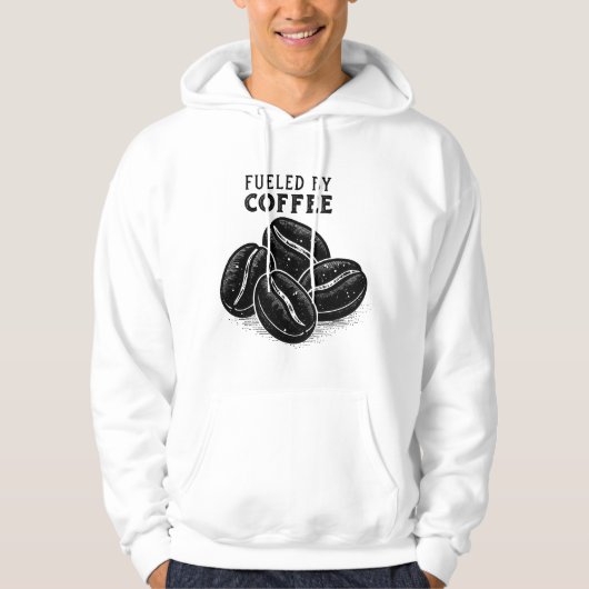 Fueled by Coffee – Funny Coffee Lover Design パーカ (正面)