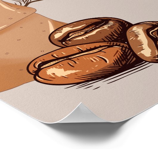 Fueled by Coffee Poster – Funny Wall Art Print ポスター (角)