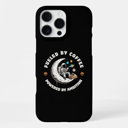 Fueled by Coffee Powered by Ambition Phone Case iPhoneケース (裏面)