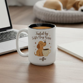 Fueled By Foster Dog Kisses Coffee Rescue ツートーンマグカップ