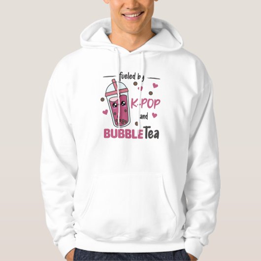 Fueled By K-Pop And Bubble Tea Kawaii Boba Tea パーカ (正面)
