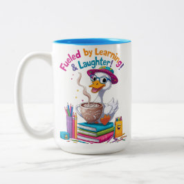 Fueled by Learning Goose Mug – Back to School Fun  ツートーンマグカップ