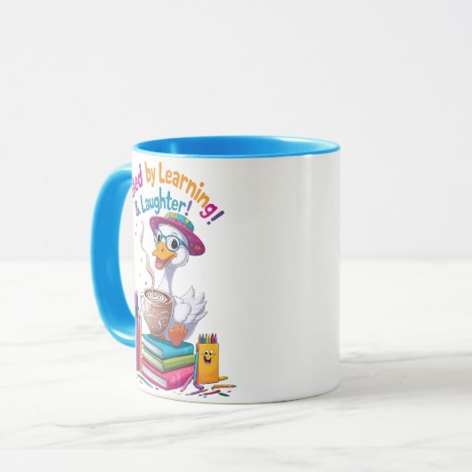 Fueled by Learning Goose Mug – Back to School Fun マグカップ (正面左)