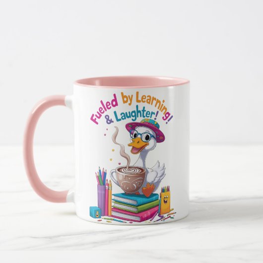 Fueled by Learning Goose Mug – Back to School Fun マグカップ (左)